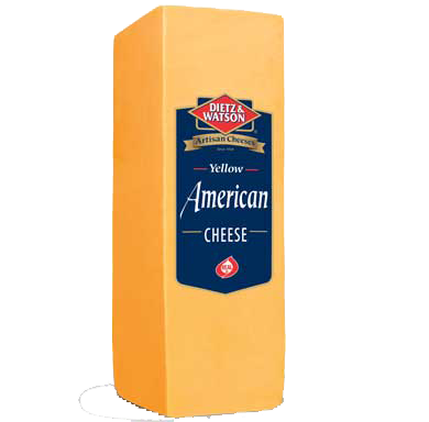 North American Pasteurized Process Cheese with natural yellow color